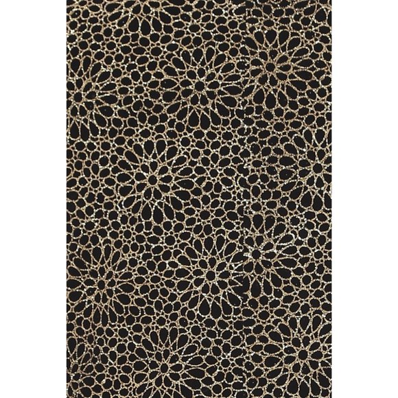 Derman Black Gold Floral Patterned Glitter Luxury 2 Piece Tuxedo - Picture 2 of 6